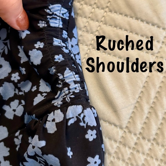 LARK & RO Women’s Blue Floral Dress, EUC, Size 4 - Picture 3 of 9